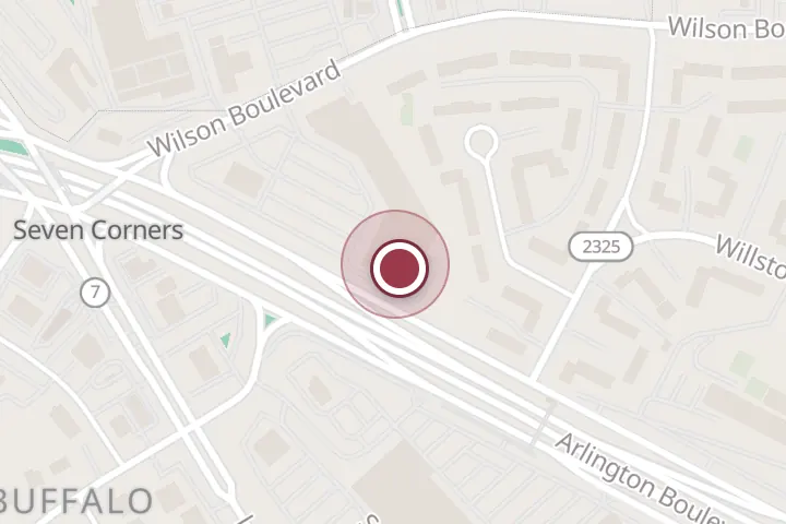 Street map around 6270 Arlington Blvd, Falls Church, with a pin at Planet Fitness
