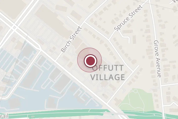 Street map around 1112-B W Broad St, Falls Church, with a pin at Present Nail Spa