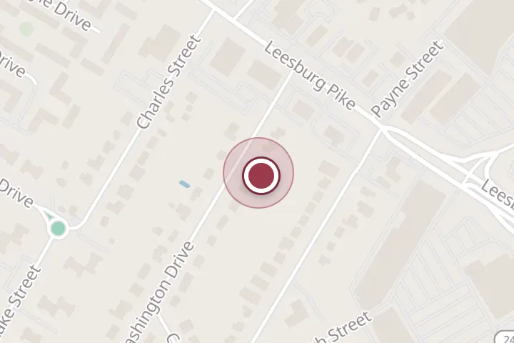 Street map around 3415 Washington Dr, Falls Church, with a pin at PV Remodeling