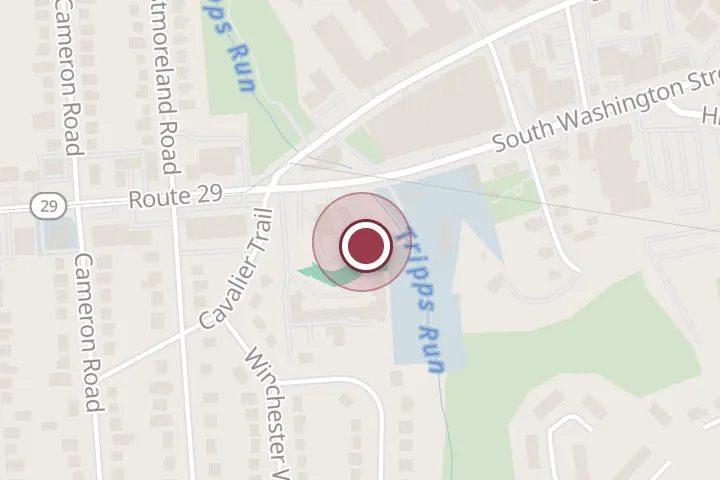 Street map around 7147 Lee Hwy, Falls Church, with a pin at Quarry Inn Motel