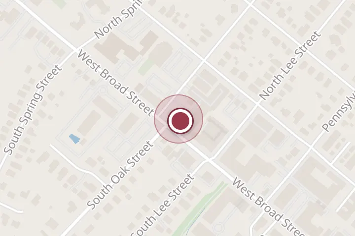 Street map around 710 W Broad St, Falls Church, with a pin at RE/MAX Distinctive-Falls Church