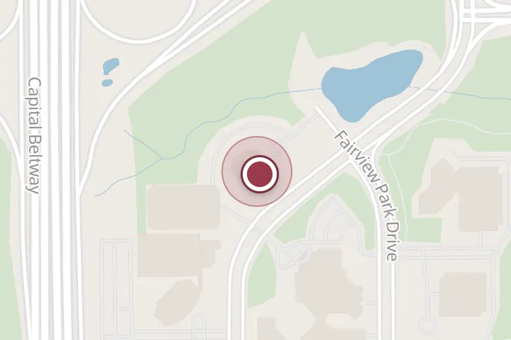 Street map around 3110 Fairview Park Dr #200, Falls Church, with a pin at Redfin Northern Virginia Real Estate Agents