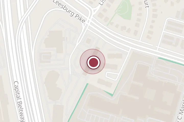 Street map around 7777 Leesburg Pike #5ls, Falls Church, with a pin at Regentology