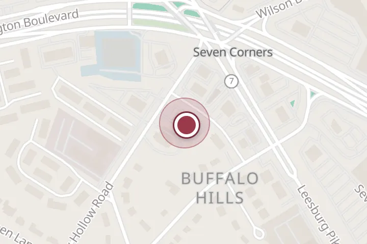 Street map around 6319 Castle Pl, Falls Church, with a pin at Rhema Braids & Beauty