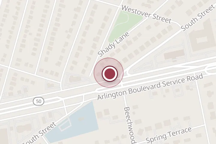 Street map around 6452 Arlington Blvd, Falls Church, with a pin at Rilmas Cleaning services LLC
