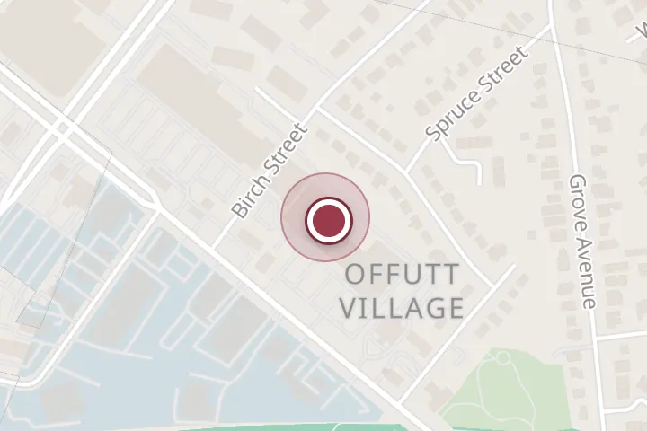 Street map around 1120 W Broad St, Falls Church, with a pin at Road Runner Sports