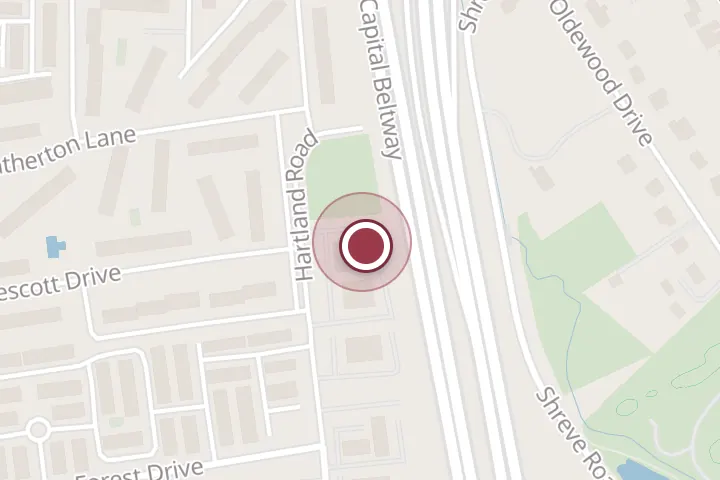 Street map around 2735 Hartland Rd #204, Falls Church, with a pin at Roccomar Inc
