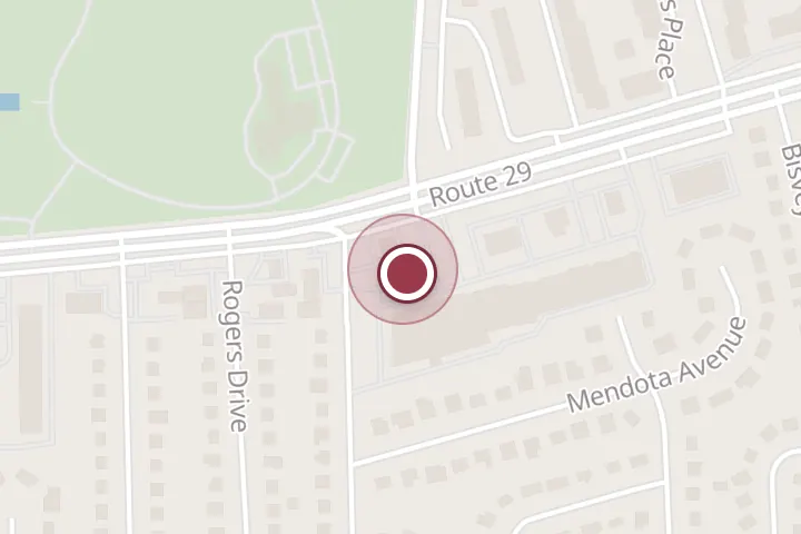 Street map around 7399 Lee Hwy, Falls Church, with a pin at Rolling Burrito