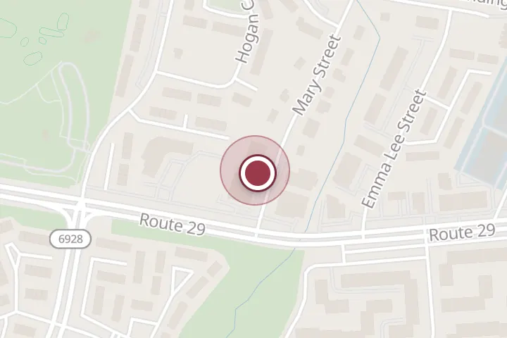 Street map around 2828 Mary St, Falls Church, with a pin at RTEC Treecare