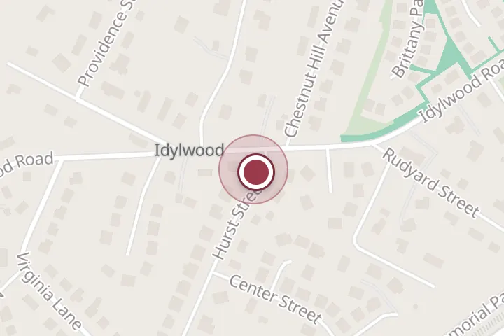 Street map around 2396 Hurst St, Falls Church, with a pin at Samson Properties