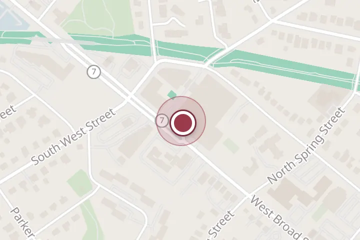 Street map around 106 Founders Ave, Falls Church, with a pin at Seoul Prime - Korean Steakhouse
