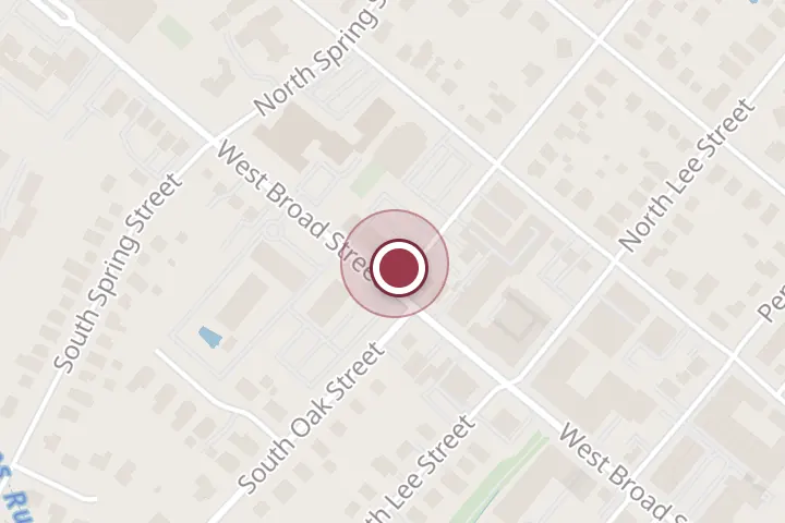 Street map around 800 W Broad St, Falls Church, with a pin at Sfizi Cafe