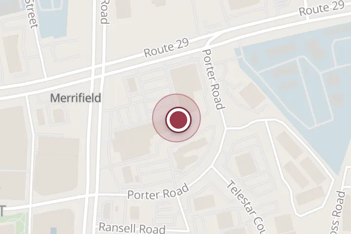 Street map around 2833 Gallows Rd, Falls Church, with a pin at ShiMiaoDao Yunnan Rice Noodle (十秒到云南过桥米线)