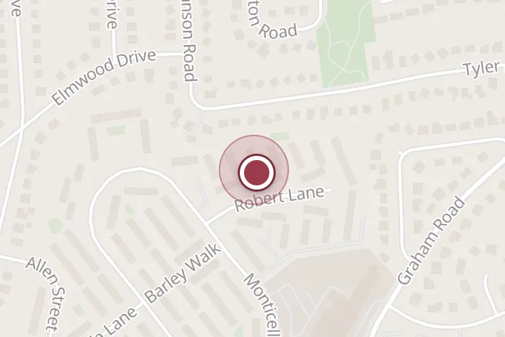 Street map around 7338 Robert Ln, Falls Church, with a pin at Sibrian Remodeling