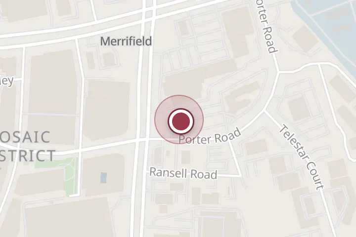 Street map around 8150 Porter Rd, Falls Church, with a pin at Silver Diner