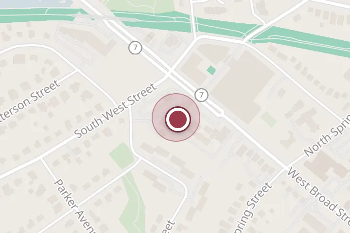 Street map around 929 W Broad St #101, Falls Church, with a pin at Skin and Wellness Centre