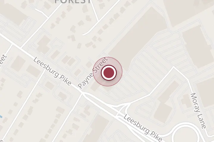 Street map around 3403 Payne St, Falls Church, with a pin at Sky Lounge