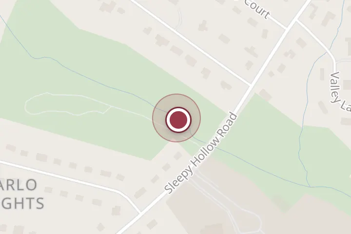 Street map around Sleepy Hollow Park, 3224 Sleepy Hollow Rd, Falls Church, with a pin at Sleepy Hollow Community Park, 1/4 mi. loop trail head