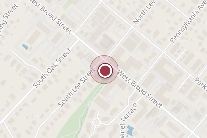Street map around 603 W Broad St, Falls Church, with a pin at Smoothie King