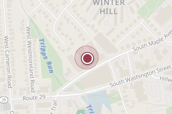 Street map around 410 S Maple Ave, Falls Church, with a pin at Sonia I. Lopez-Medina, MS