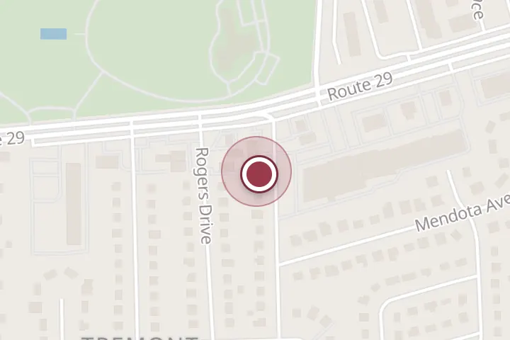 Street map around 2842 Stuart Dr, Falls Church, with a pin at Square Cow Movers