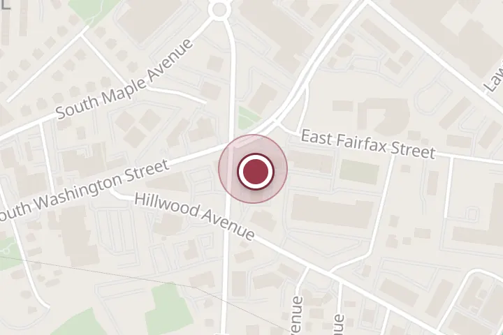 Street map around 105 E Annandale Rd, Falls Church, with a pin at Stathis Insurance Agency