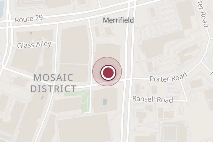 Street map around 8190 Strawberry Ln, Falls Church, with a pin at Strawberry Carpets & Upholstery