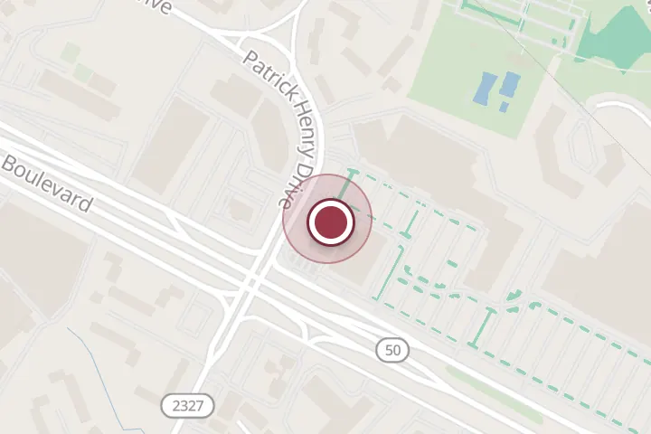 Street map around 6138 Arlington Blvd Unit 20, Falls Church, with a pin at Subway
