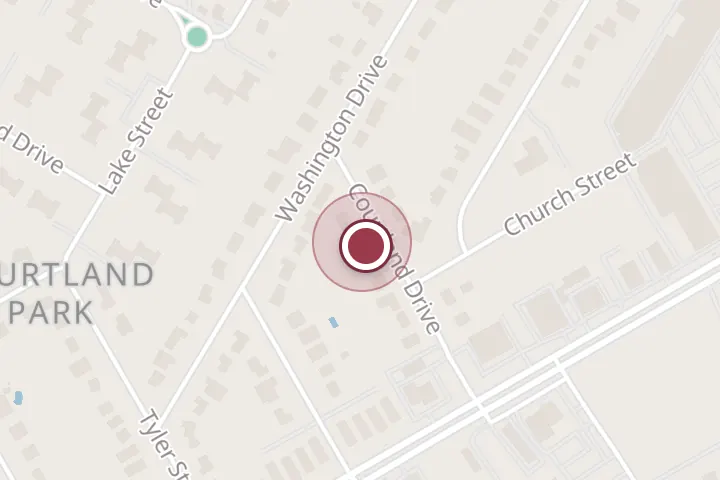 Street map around 3446 Courtland Dr, Falls Church, with a pin at Sunshine Rapid Cleaning