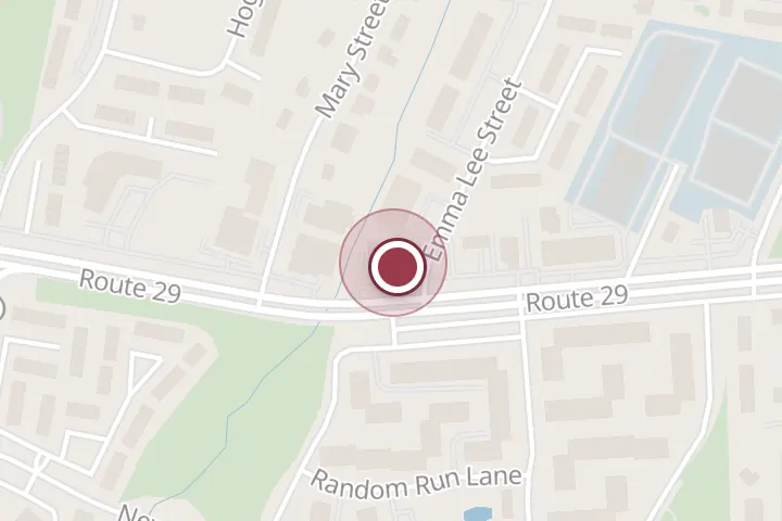 Street map around 7716 US-29, Falls Church, with a pin at Taco Baja