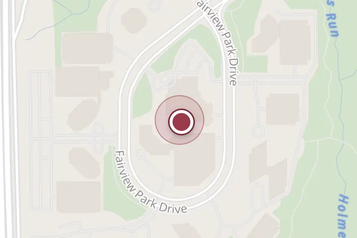 Street map around 3111 Fairview Park Dr, Falls Church, with a pin at Tandem Restaurant & Bar