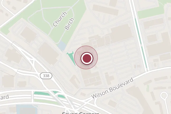 Street map around 6779 Wilson Blvd, Falls Church, with a pin at TeaDM Plus