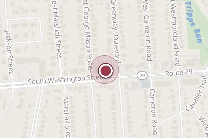 Street map around 900 S Washington St, Falls Church, with a pin at TemperaturePro Northern Virginia