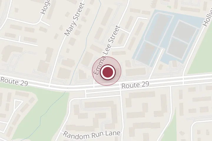 Street map around 7714 US-29, Falls Church, with a pin at The Car Doctor