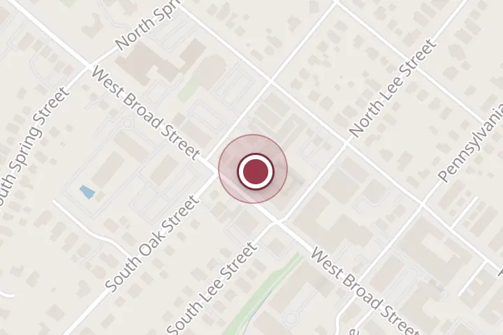 Street map around 710 W Broad St, Falls Church, with a pin at The Chrissy & Lisa Team