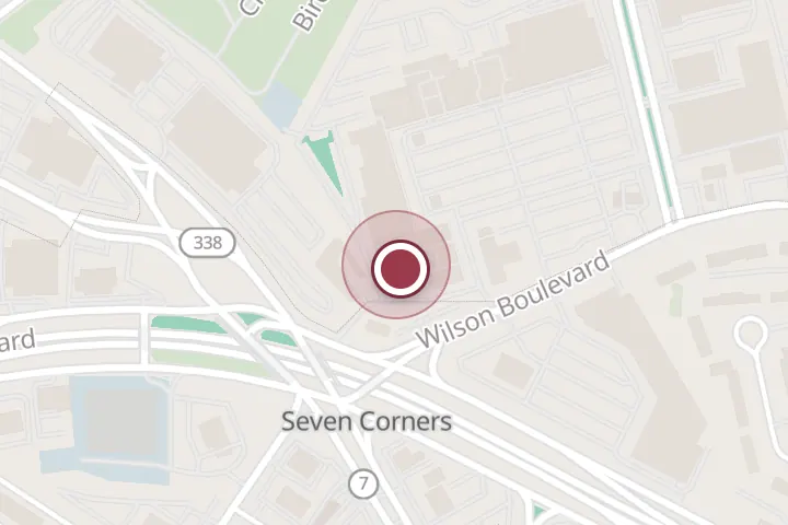 Street map around Saigon West, 6795 Wilson Blvd Unit 43, Falls Church, with a pin at Thien Hy Inc.