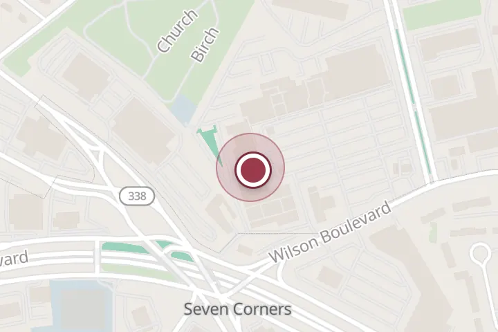 Street map around 6791 Wilson Blvd, Falls Church, with a pin at Thuy Trang Hair Salon