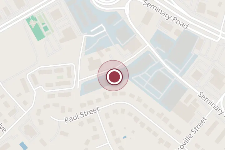 Street map around 5713 Center Ln, Falls Church, with a pin at Torinos Body Shop Auto Repairs
