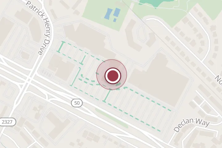 Street map around 6110 Arlington Blvd Unit A, Falls Church, with a pin at Tropical Smoothie Cafe