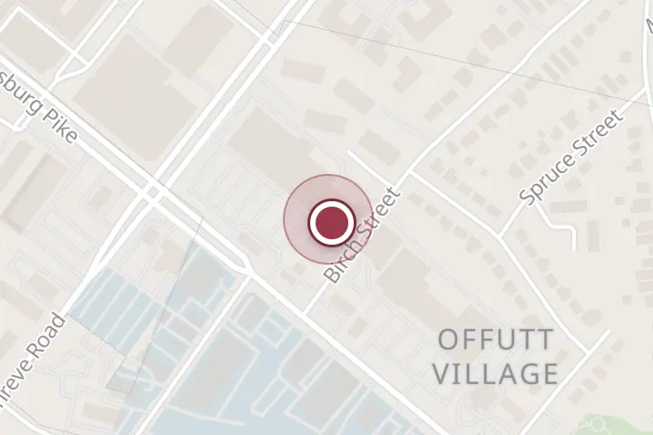 Street map around 1220 W Broad St, Falls Church, with a pin at Tropical Smoothie Cafe