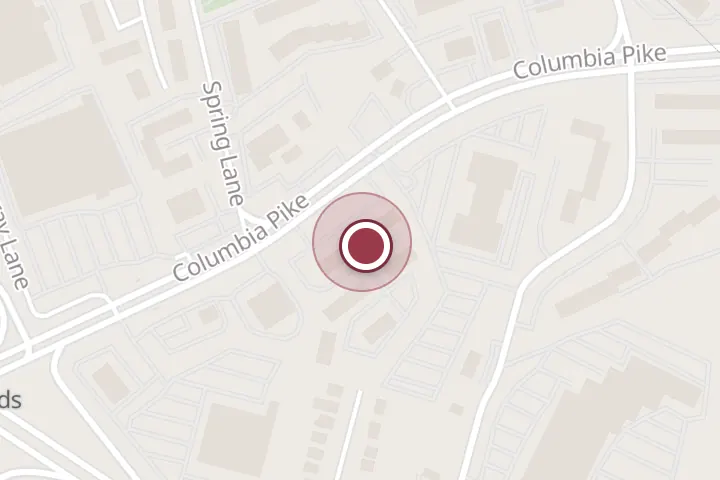 Street map around 5621 Columbia Pike, Falls Church, with a pin at Ty Nguyen - State Farm Insurance Agent