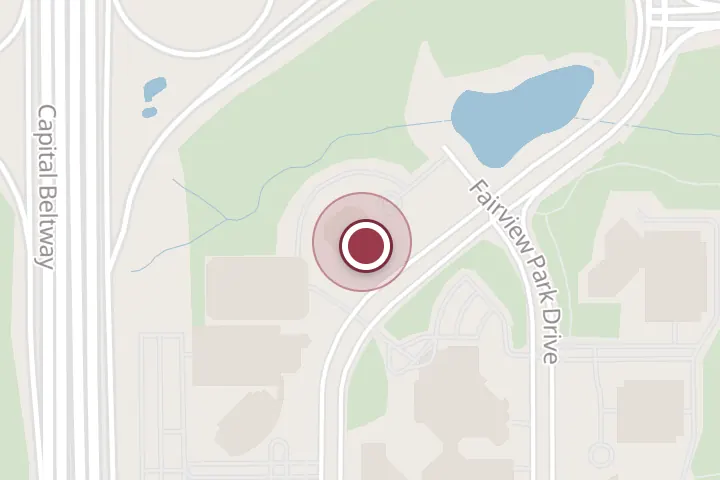 Street map around 3110 Fairview Park Dr #1000, Falls Church, with a pin at USI Insurance Services