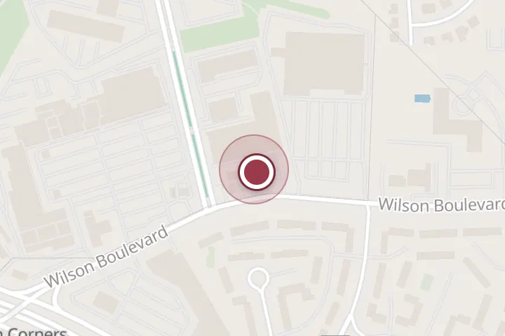 Street map around 6621 Wilson Blvd, Falls Church, with a pin at Victor Barber