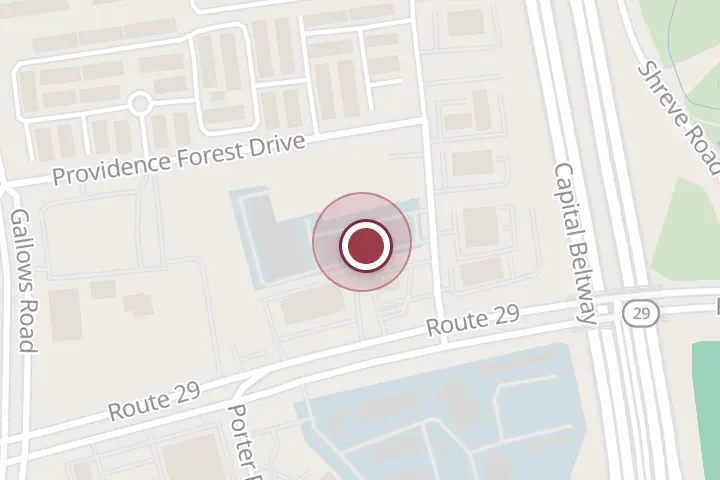 Street map around 2848 Hartland Rd, Falls Church, with a pin at VIETNAM AUTO REPAIR SHOP -SUA XE IN FALLS CHURCH VIRGINIA