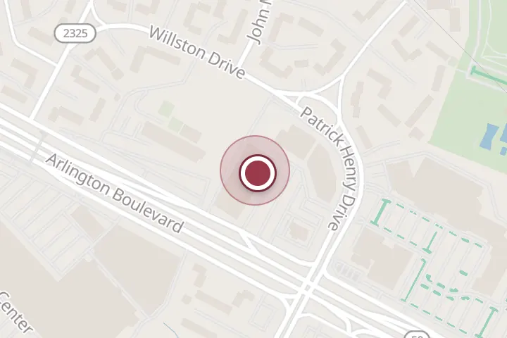 Street map around 6186 Arlington Blvd, Falls Church, with a pin at Viva Tequila 2