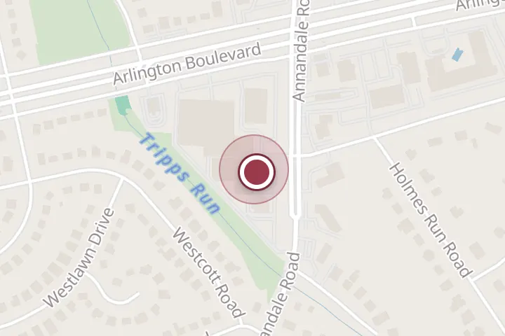 Street map around 3000 Annandale Rd #103, Falls Church, with a pin at Wish Salon And Nails